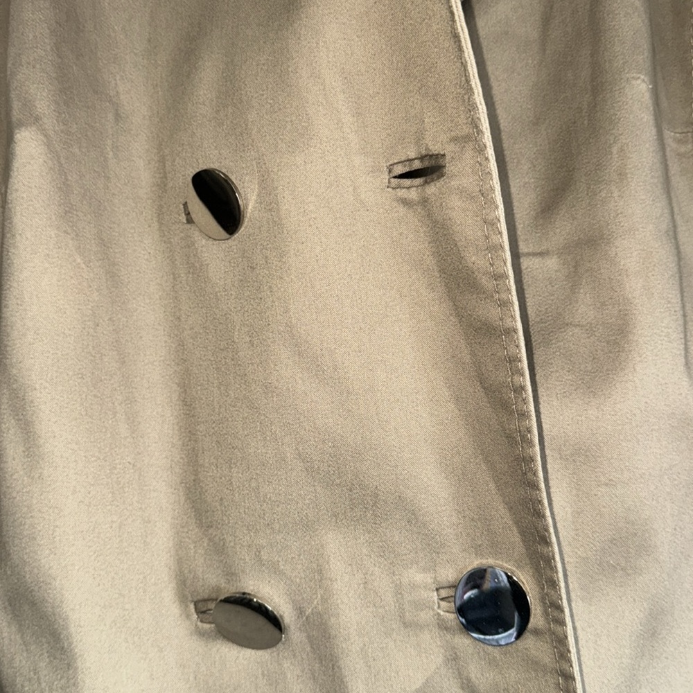 TAHARI TRENCH COAT TAN WITH TIE LARGE - Picture 4 of 6